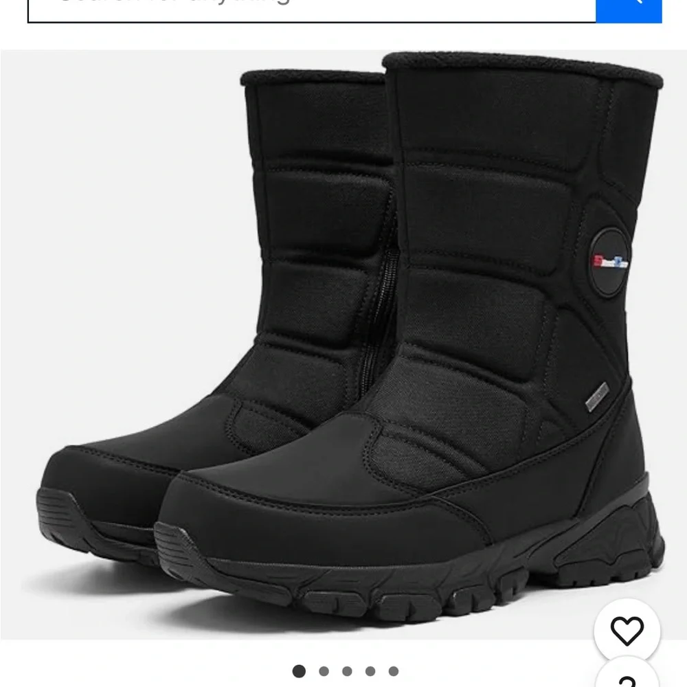 Men's Black Insulated Rain & Snow Boots